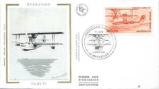 PA58+ FDC  ENVELOPPE 1er JOUR  SUR SOIE   HYDRAVION  CAM  53