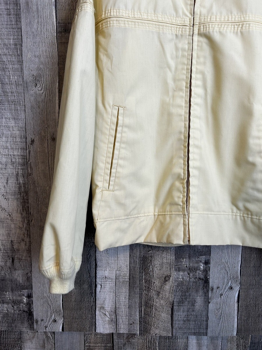Vintage 1980s JC Penney Zip-Up Yellow Bomber Harrington Jacket
