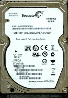 ST9500424AS,  9RW143-567,  0001BSM1  WU  5WS1  SEAGATE SATA  500GB  11497