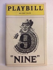 Playbill 'Nine' at 46th Street Theatre May 1982! Raul Julia! Clean!