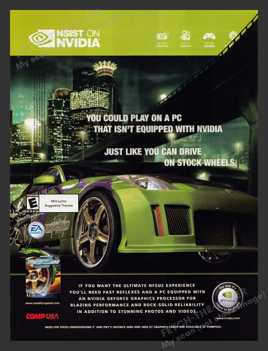 2003 Need for Speed: Underground PS2 Xbox GC Print Ad/Poster