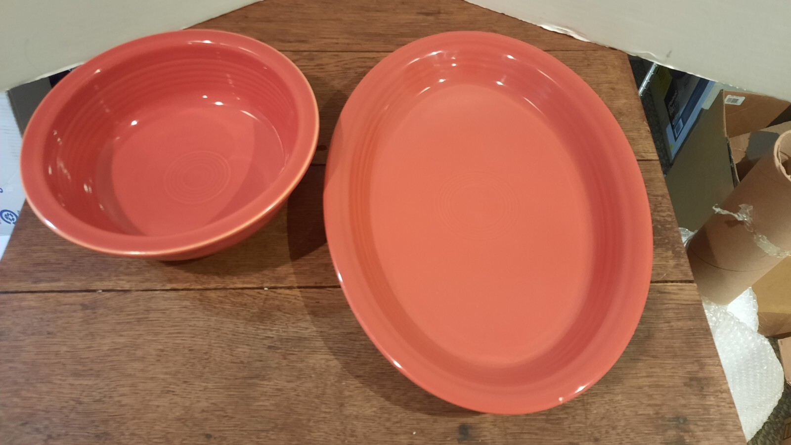 Homer Laughlin FIESTAWARE Large Oval Serving Platter Persimmon And Bowl
