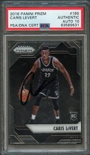 2016-17 Panini Prizm #165 Caris Levert Signed Card AUTO Grade 10 PSA Slabbed Net