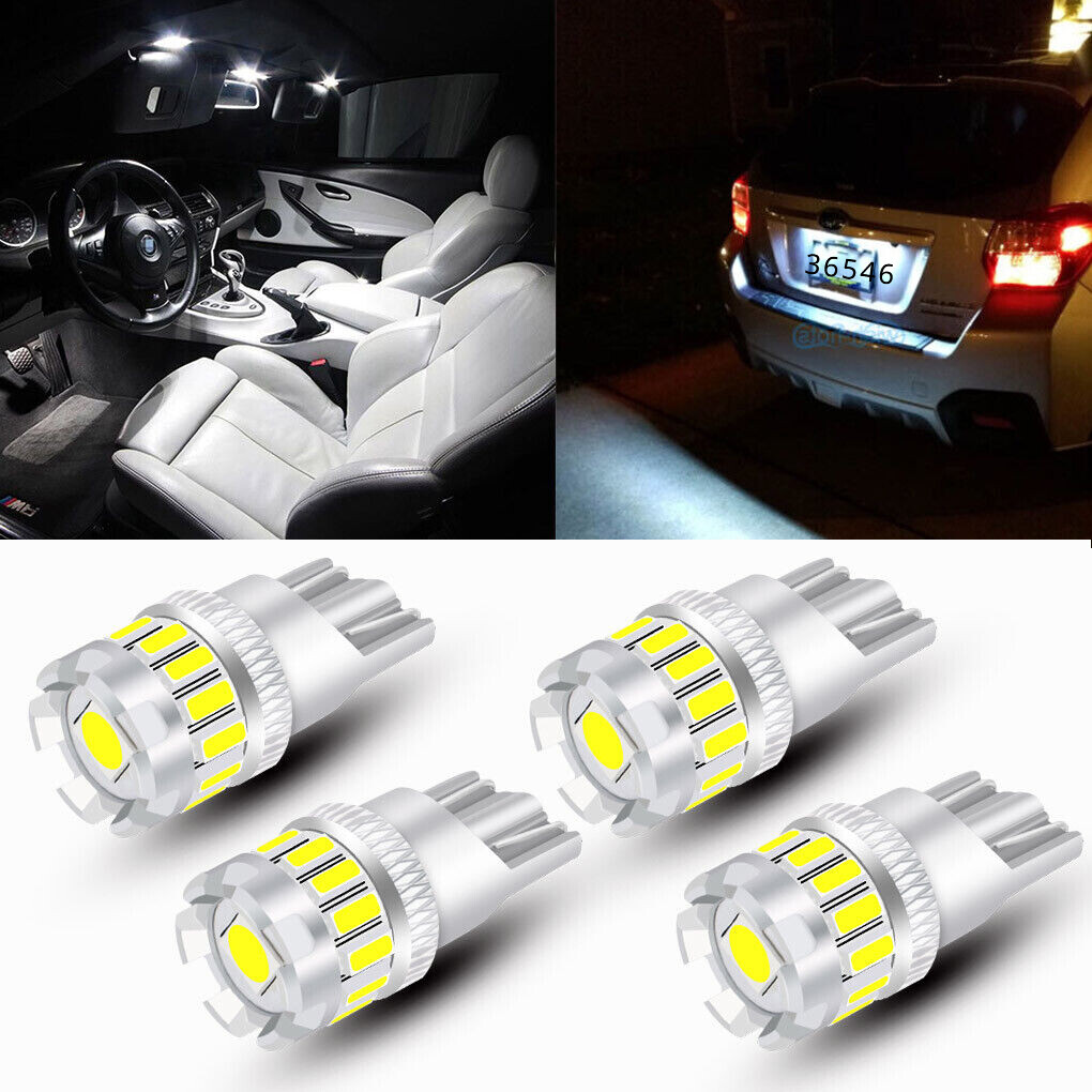 LASFIT 4-Pack T10 Super Bright 6000K White LED Bulbs – License Plate, Map, Dome, Backup Lights – 194 168 2825