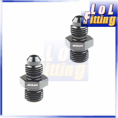 US SHIP 2PCS Aluminum -4 AN AN4 Male To M12x1.25 Straight Fitting Adapter Black