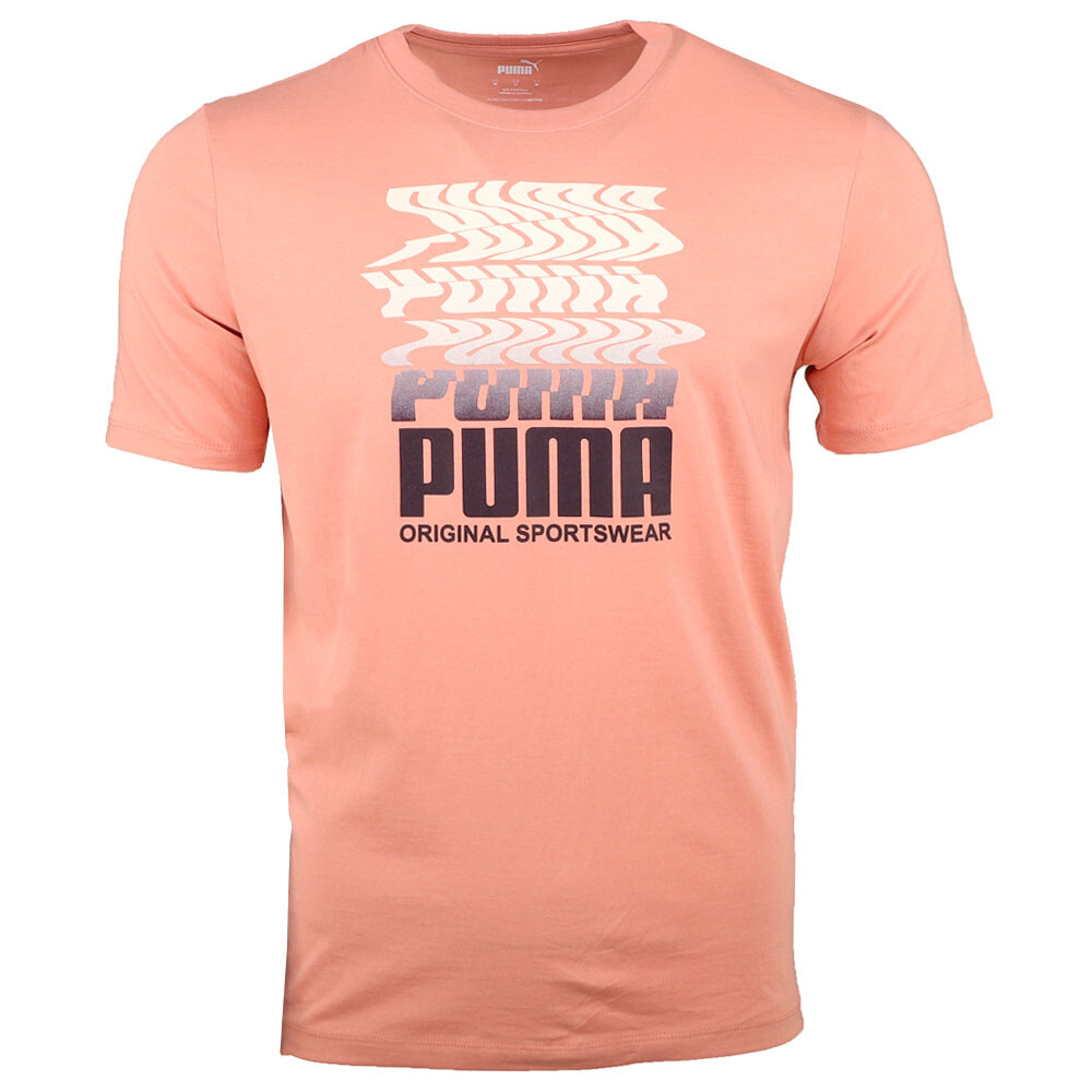 Футболка с коротким рукавом Puma Ripple Graphic, мужские розовые спортивные повседневные топы 68438462