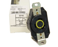 Leviton 2310 Flush Mounting Locking Grounding Receptacle Black 20A 125V New