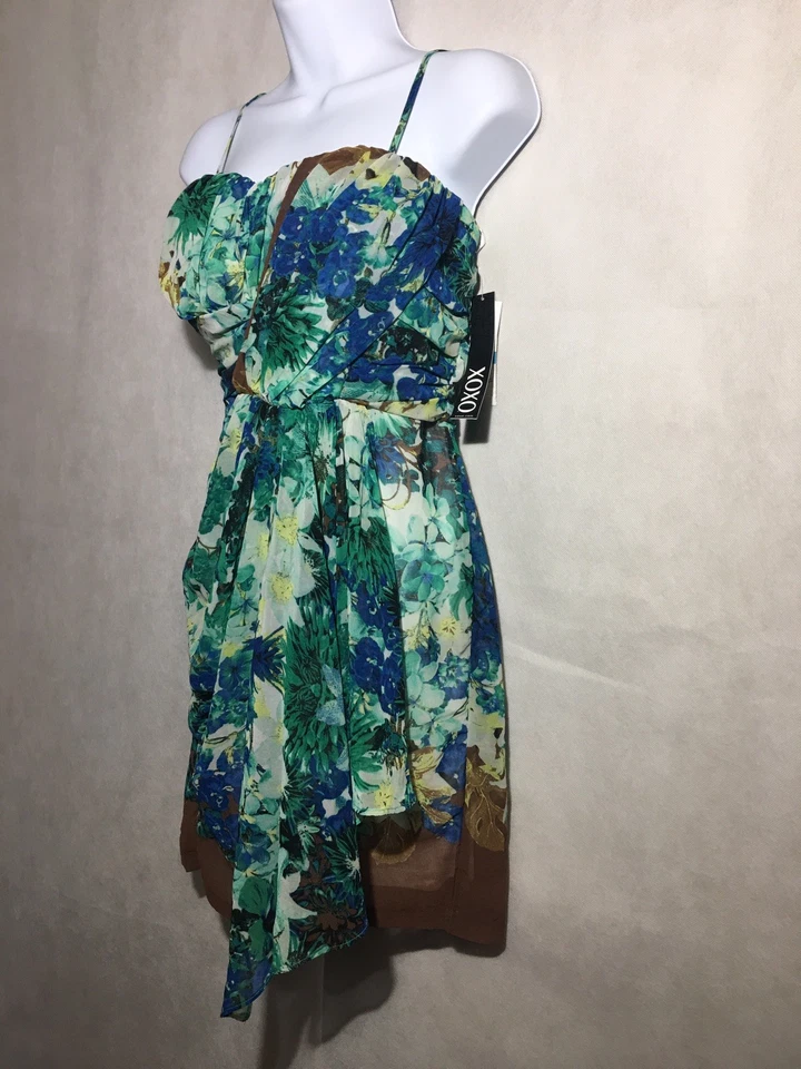 New XOXO Juniors Party Multicolored Floral Party Sweetheart Dress 9/10 - Image 2 of 4