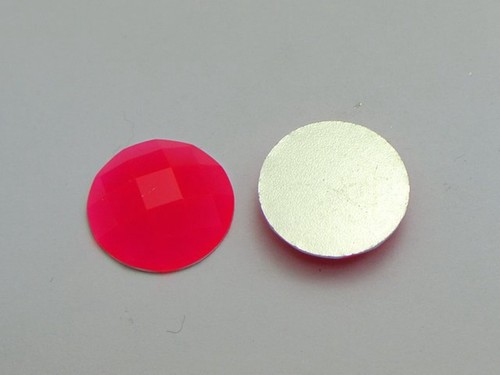 50 Neon Hot Pink Color Flatback Acrylic Round Rhinestone Gems 20mm No Hole - Picture 4 of 5