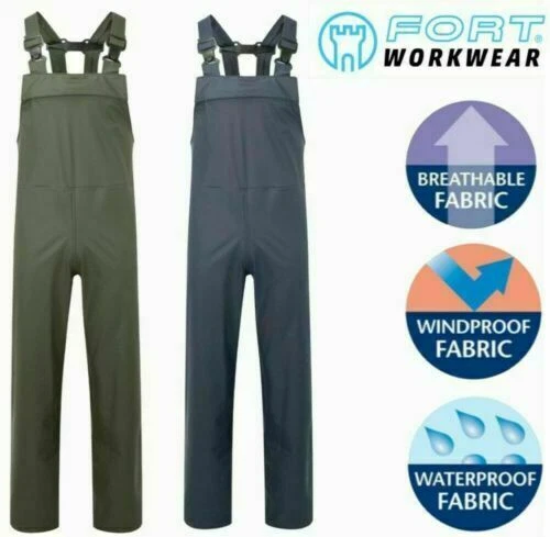 FORT, AIR-FLEX Waterproof Windproof BREATHABLE Bib N Brace Dungaree Overalls