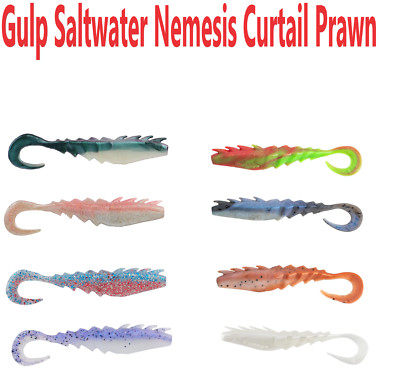 Berkley Gulp! Saltwater Nemesis Prawn Curtail  4'' / 5'' Fluke Flounder Sea Bass