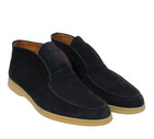 Loro Piana Open Walks Size US 13 46 Navy Blue Suede Slip On Chukkas Ankle Boots