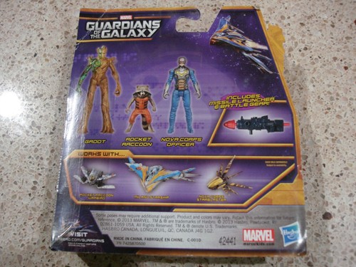 Hasbro Guardians Of The Galaxy Groot Rocket Raccoon Nova Corp Officer Figure Set - Picture 3 of 4