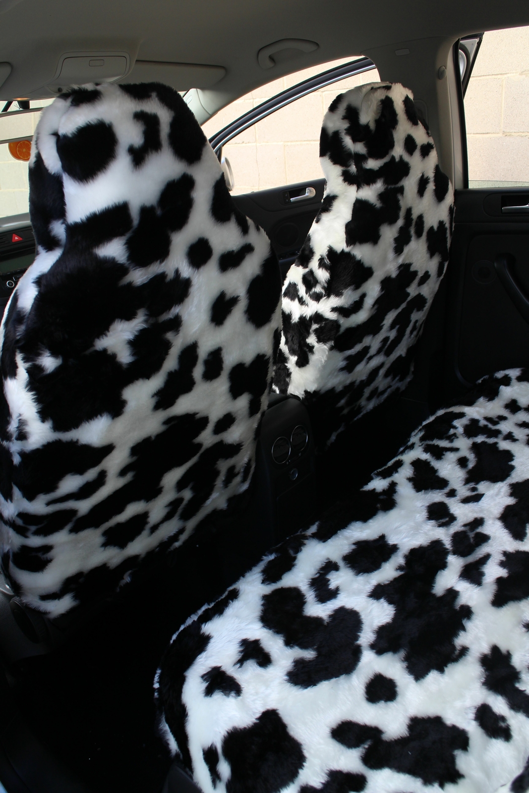 For CITROEN Luxury Cow Print Faux Fur Car Seat Covers Full Set XSARA