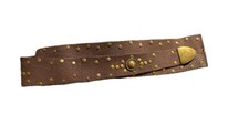 CACHE Leather Belt Studded Wide Brown Leather Small Boho