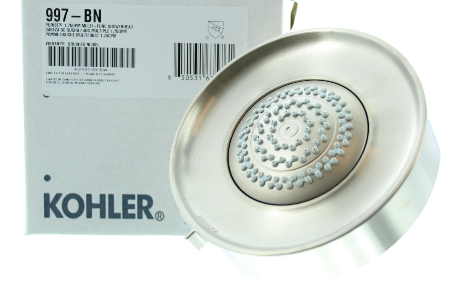 Kohler Purist Shower Head Multifunction, 1.75 GPM, Brushed N
