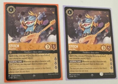 Disney Lorcana TCG Stitch Rock Star Super Rare Set Of 2 Cards Regular Non-Foil | eBay Disney Lorcana TCG Stitch Rock Star Super Rare Set Of 2 Cards Regular Non-Foil | eBay