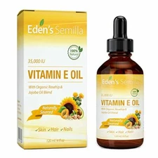 100% Plant Extract Vitamin E Oil 35,000 IU + Organic Rosehip &  Assorted Sizes 