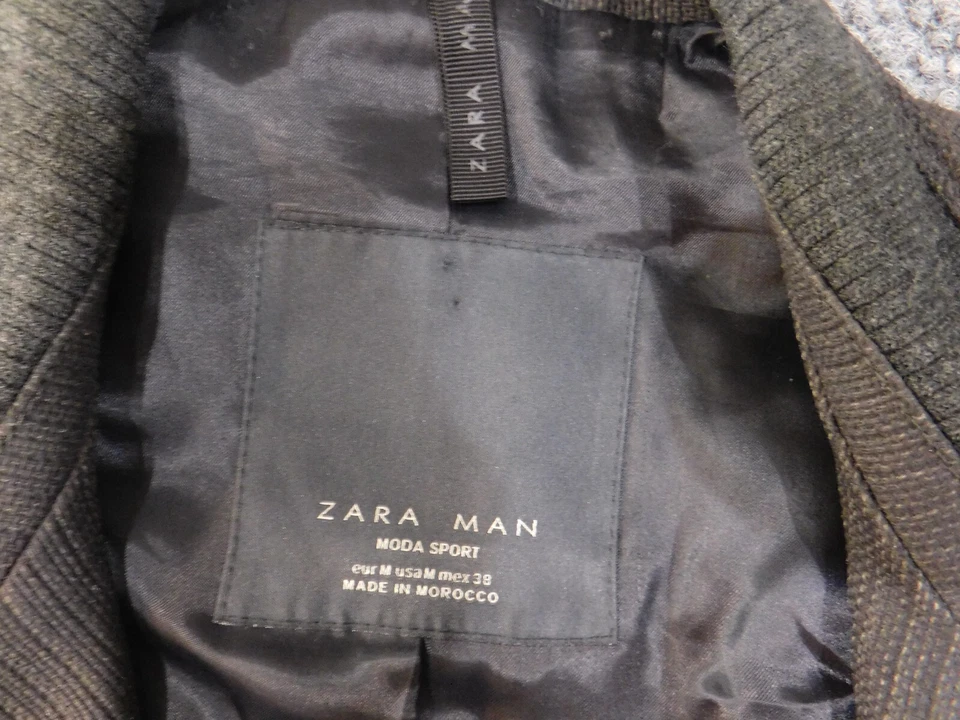 Zara Куртка Мужская Средне-серая Тренч Пальто Бизнес Повседневная Шерсть - Изображение 4 из 4