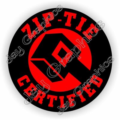 ZIP TIE Certified Funny Hard Hat Sticker Decal