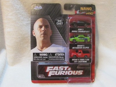 Jada Nano Hollywood Rides,Fast & Furious Diecast Charger, Eclipse, Ford