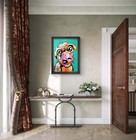 Original Abstract Dog Painting Canvas Neo Expressionist Fine Art Decor 16x12 — photo 2