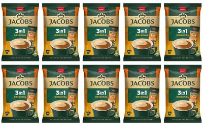 10 JACOBS ORIGINAL 3in1 Instant Coffee Sticks 10 Sticks Bags 126g 4.44oz