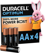 DURACELL Optimum AA Batteries (4 Pack) – Alkaline Batteries 1.5V – 200% More Pow