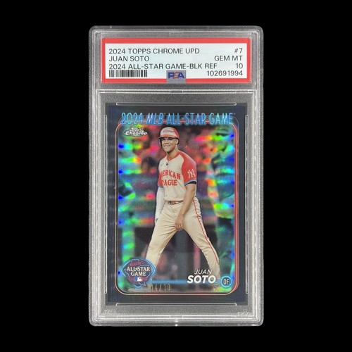 JUAN SOTO PSA 10 GEM MT 2024 Topps Chrome Black Refractor /10 SSP All-Star Card