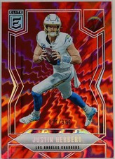 2025 Panini Donruss Elite Justin Herbert #90 Aspirations Shimmer Holo /999 