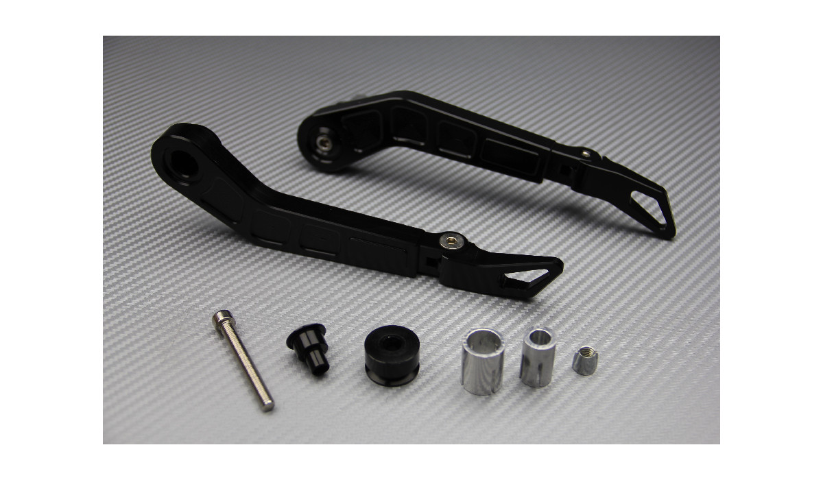 Protections de Leviers Moto Guidon Aluminium Noir Accessoire Universel
