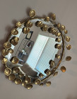 Round Accent Wall Mirror Gold Metal Framed Leaf/Vine Floral Frame Regular Glass — photo 1
