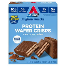 Atkins Snack, Protein Crisp Wafer, Chocolate Crème Wafers, 10G of Protein, 5 Cou