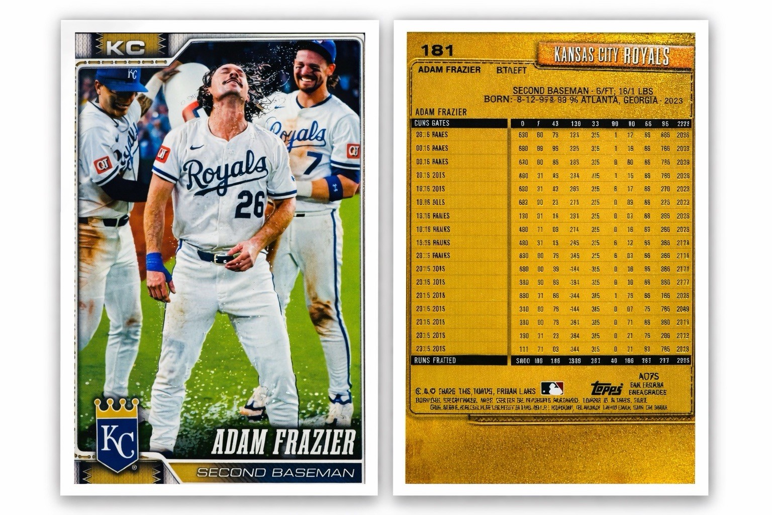 2026 Topps-Series 1-181 Adam Frazier-Royals-Golden Mirror Image Variation SSP
