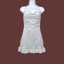 Forever 21 Womens Grey Halter Neck Velvet Mini Dress Size S NWT