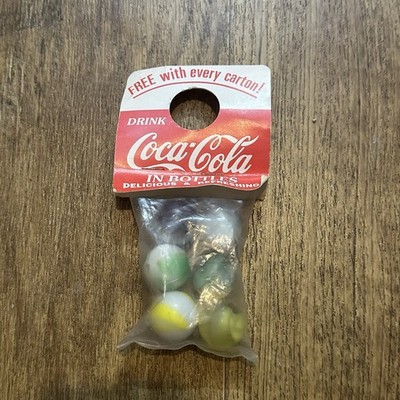 Vintage Bag Of Coca Cola Glass Marbles Free With Every Carton