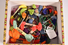 Lot of Assorted Vintage DMC Embroidery Floss in Box