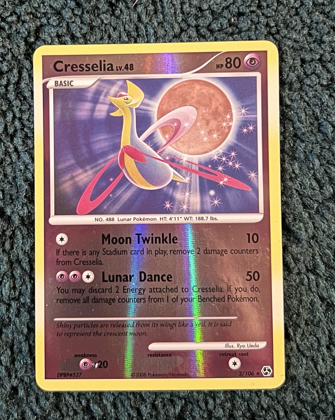 Pokémon TCG Cresselia LV.48 Great Encounters 2/106 Reverse Holo Rare - LP