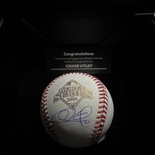 Rawlings 2008 World Series Phillies Chase Utley Autographed Baseball