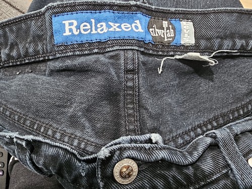 Pantalones de mezclilla vintage Y2K Levis Silvertab negros holgados skater grunge para hombre 30 x 29 usados - Imagen 6 de 9