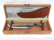 Facus BV Black Feather Brazilian Barbecue BBQ Knife w/ Case