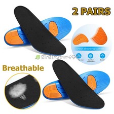 2x Unisex Gel Orthotic Sport Insoles Insert Shoe Pad Arch Support Heel Cushion