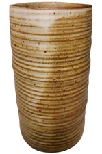 GERRY WILLIAMS, DUNBARTON, NH VINT SIGNED TUBULAR STONEWARE ART POTTERY CER VASE