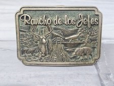 Vintage WHITETAIL BUCK belt buckle DEER hunting buck WESTERN solid Brass COWBOY