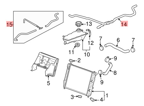 05-13 CHEVROLET CORVETTE C6 ENGINE RADIATOR COOLANT HEATER HOSE TUBE PIPE SET OE