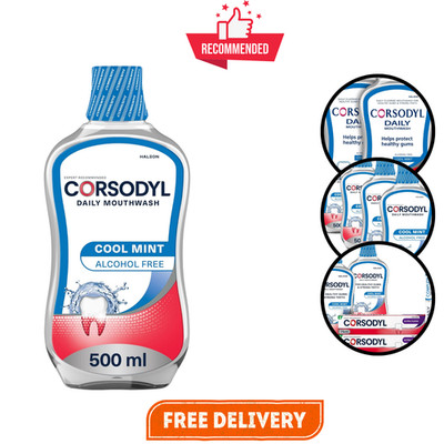 Corsodyl Daily Gum Care Mundspülung Alkoholfrei Cool Mint, 500ml UK