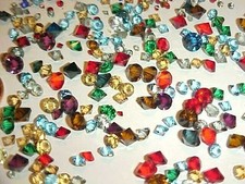 100 VINTAGE GLASS ASSORTED SIZE COLOR RIVOLI ...