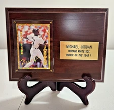 Michael Jordan Baseball Rookie of the Year Wooden Plaque
