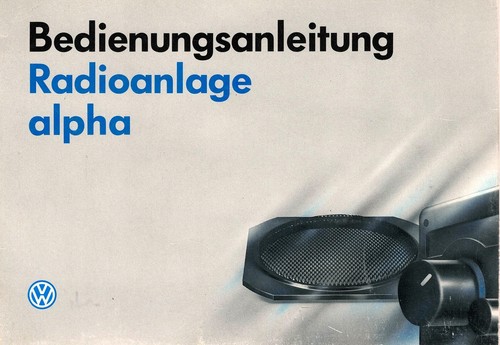 Volkswagen alpha Bedienungsanleitung Autoradio - 1 - Originalteil-
