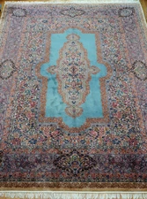 Antique Karastan 10' x 14'  Kirman # 1002 Wool Blue Rug Masterpiece by Karastan